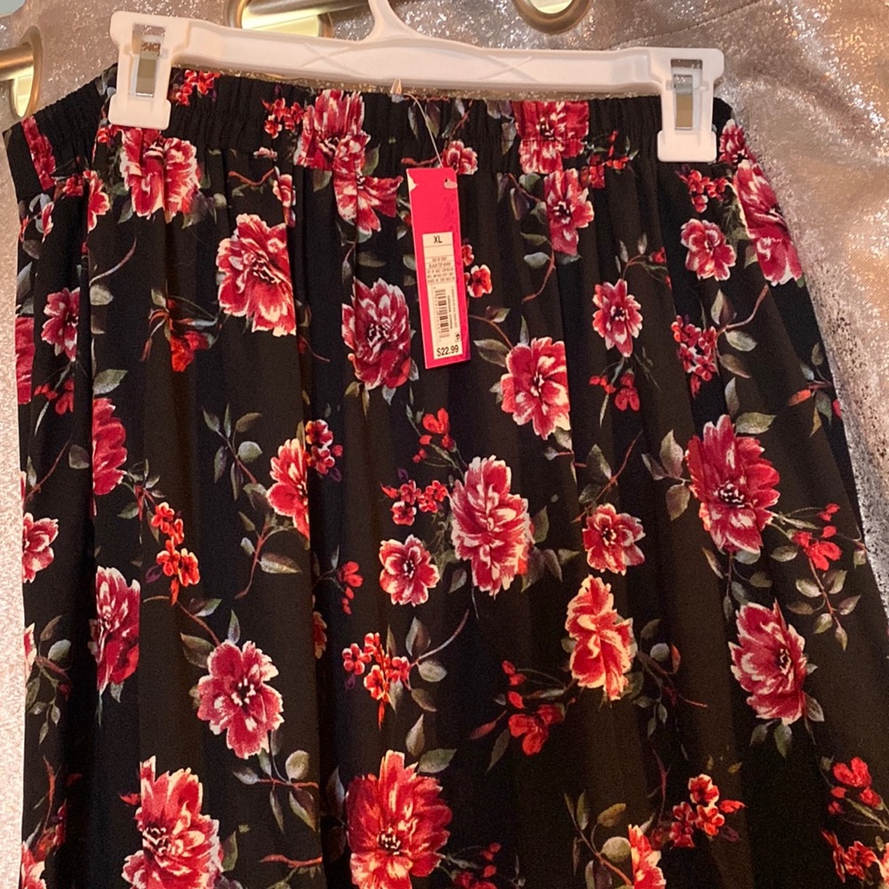 Black and floral skirt, never worn with tags
